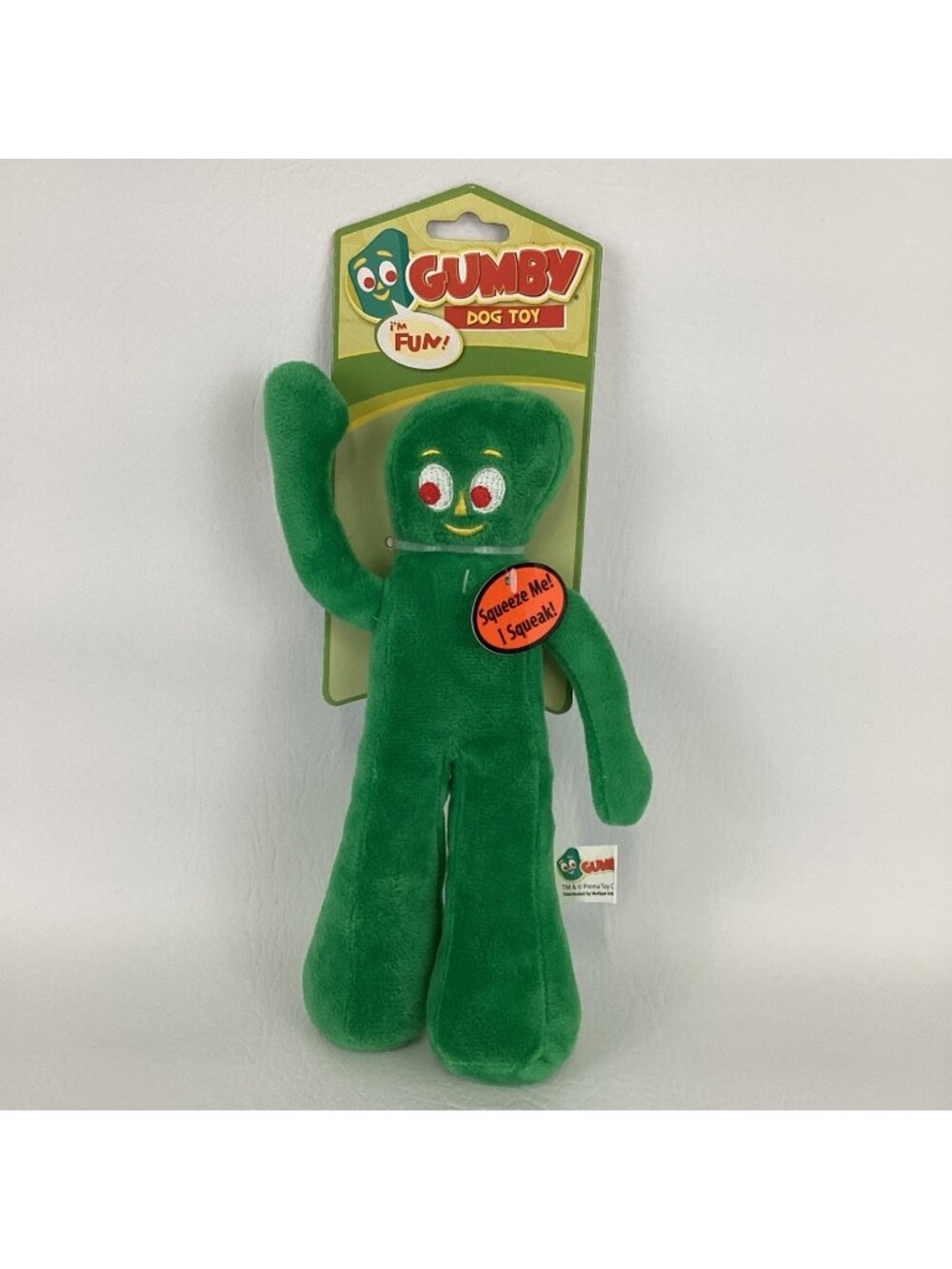 Multipet Gumby Dog Toy 9" Plush Stuffed Animal Squeak Pet Entertainment